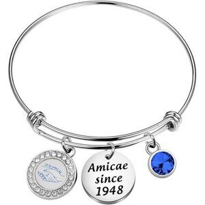 Sorority Bracelet Stainless Steel Pendant Amicae Sisters Jewelry Gift for Women